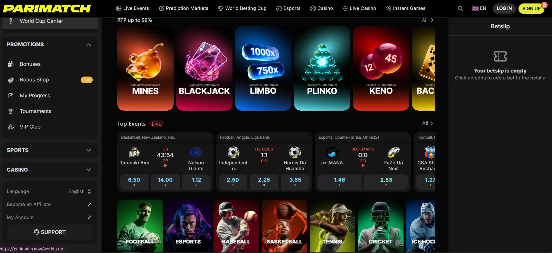 Parimatch screenshot 2