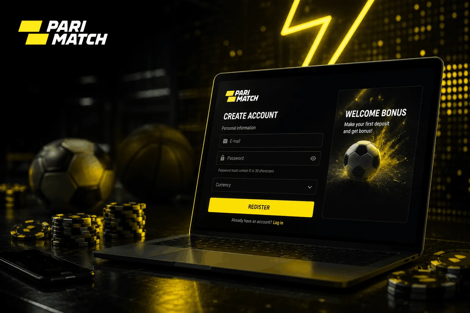 Parimatch registration